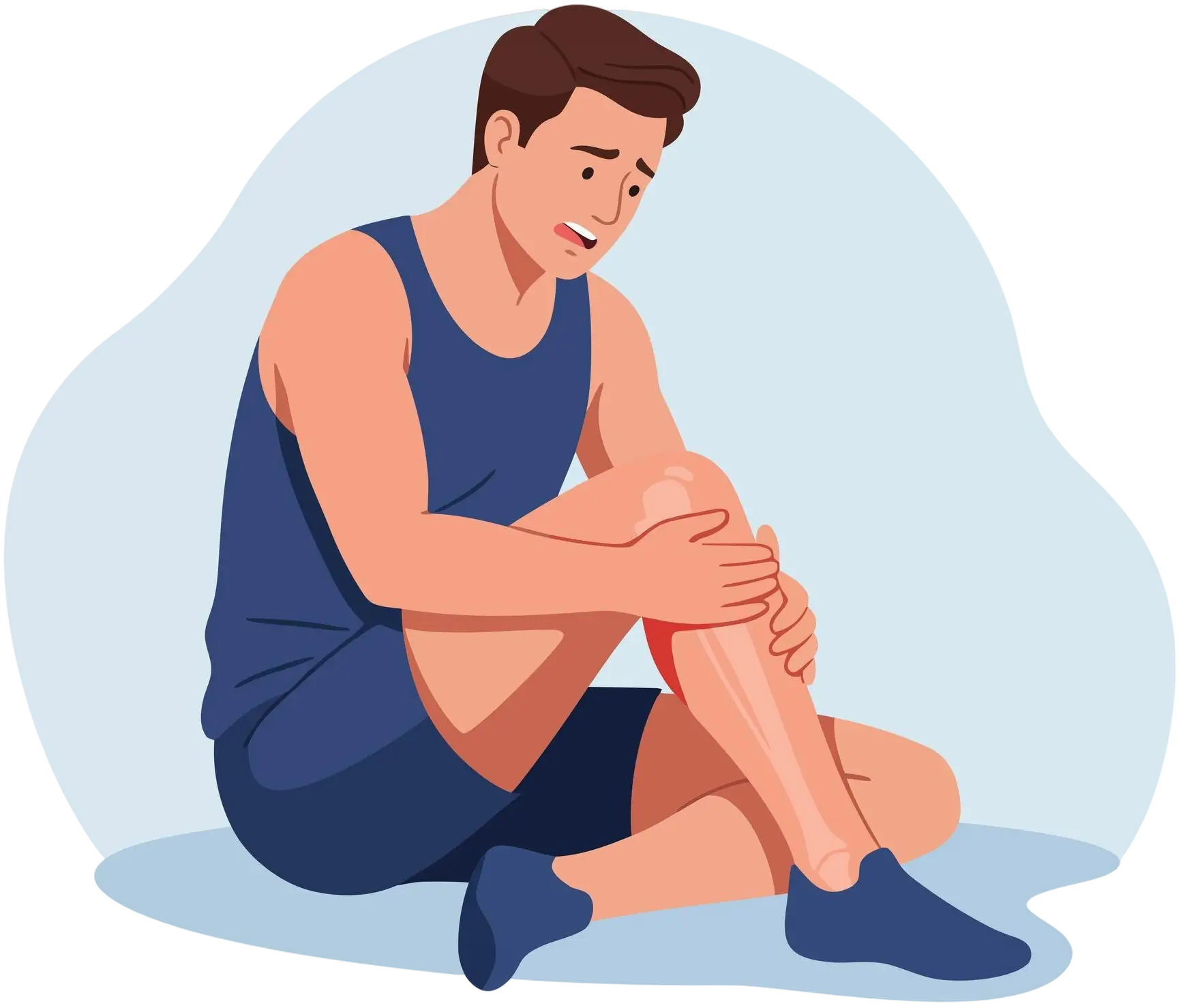 Man suffering from knee pain